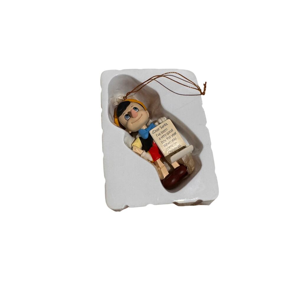 Disney Grolier 26231 116 Pinocchio Ornament w/Box Santa List Christmas